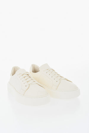 Hammered Leather Low-Top Sneakers