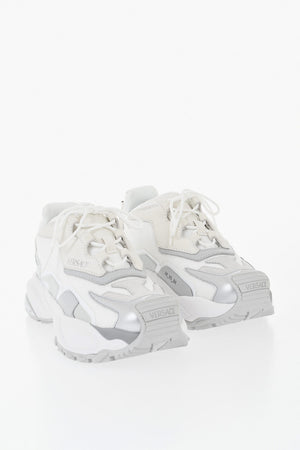 Low Leather And Fabric Sneakers With Iconic Monogram On The Sole