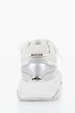 Low Leather And Fabric Sneakers With Iconic Monogram On The Sole