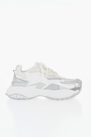 Low Leather And Fabric Sneakers With Iconic Monogram On The Sole