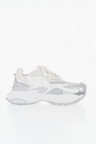 Low Leather And Fabric Sneakers With Iconic Monogram On The Sole