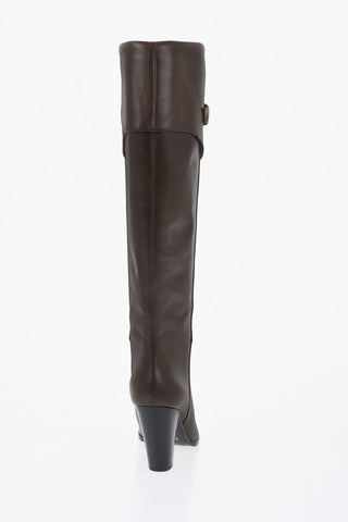 Leather Boots WILTERN with Gold Buckle and 9cm Heel