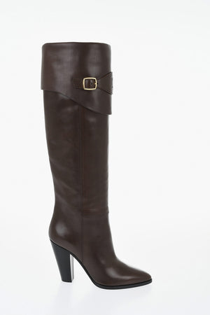 Leather Boots WILTERN with Gold Buckle and 9cm Heel