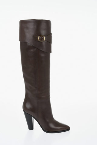 Leather Boots WILTERN with Gold Buckle and 9cm Heel