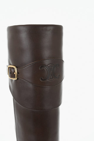 Leather Boots WILTERN with Gold Buckle and 9cm Heel