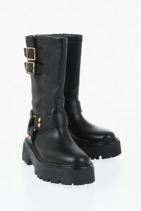 Leather Boots with 5 cm Chunky Sole