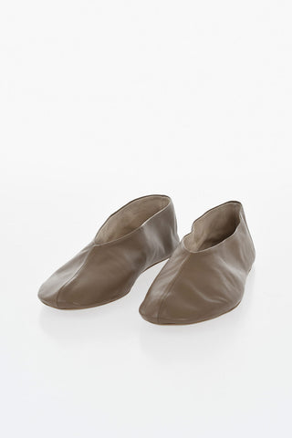 Leather Ballet Flats STELLA in Solid Color