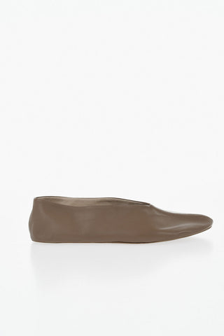 Leather Ballet Flats STELLA in Solid Color