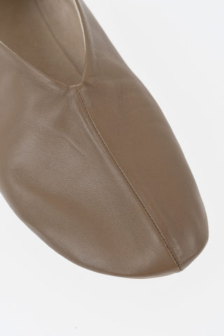 Leather Ballet Flats STELLA in Solid Color