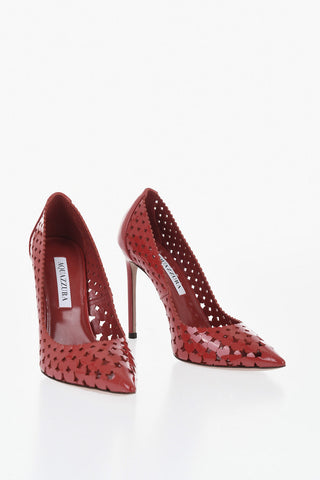 Perforated Heart-Shaped Leather Pumps AMOUROSE with Tacco 10,5cm