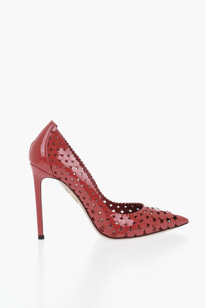 Perforierte Pumps in Herzform aus Leder AMOUROSE mit 10,5cm Absatz