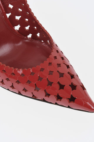 Perforated Heart-Shaped Leather Pumps AMOUROSE with Tacco 10,5cm