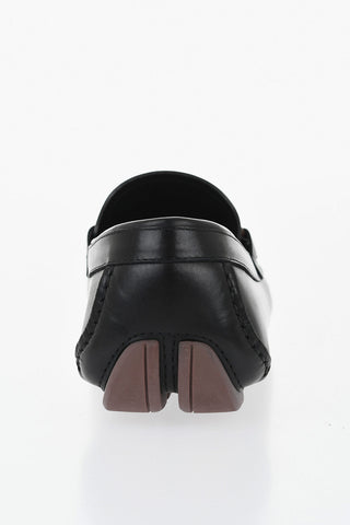 Leather Loafers with Gancini Detail