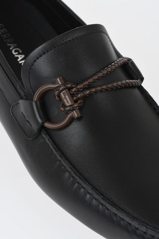 Leather Loafers with Gancini Detail