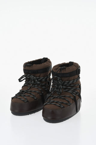 MOON BOOT X MONCLER GRENOBLE Leather and Fabric Après-Ski Boots ICON LOW GAITER