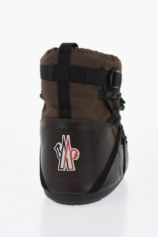 MOON BOOT X MONCLER GRENOBLE Leather and Fabric Après-Ski Boots ICON LOW GAITER