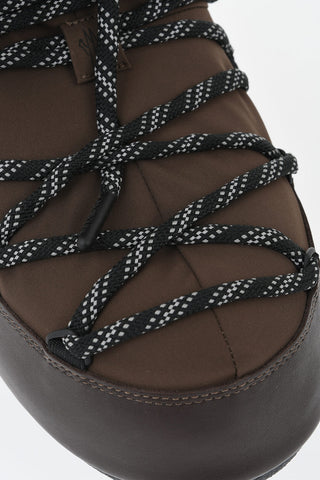 MOON BOOT X MONCLER GRENOBLE Leather and Fabric Après-Ski Boots ICON LOW GAITER