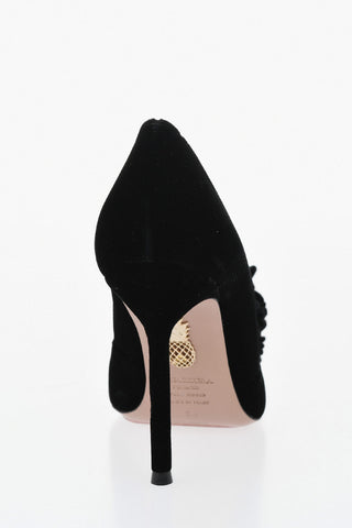 Velour COUTURIER Pumps with Maxi Pom Pom and 10.5 cm Heel