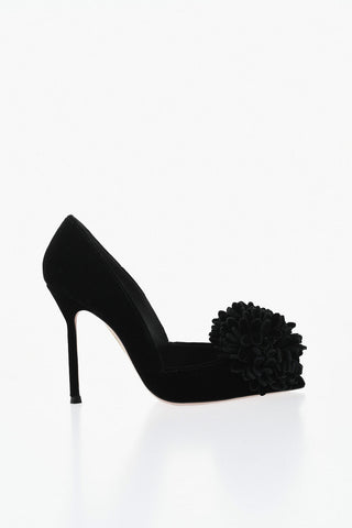 Velour COUTURIER Pumps with Maxi Pom Pom and 10.5 cm Heel