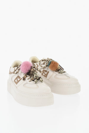 Sneakers Basse in Pelle Bicolore con Charm