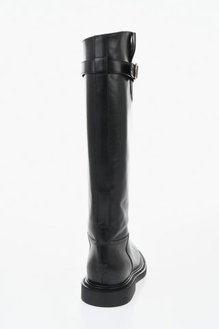 Leather Boots with Gold Buckle