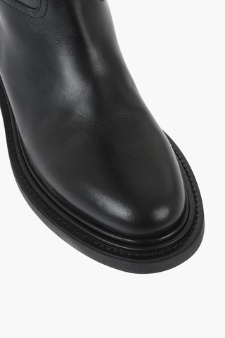 Leather Boots with Gold Buckle