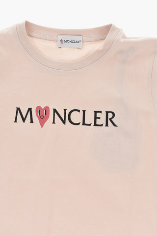 T-shirt Girocollo in Cotone con Stampa Frontale