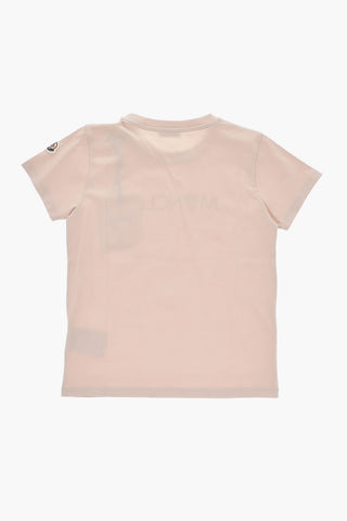 T-shirt Girocollo in Cotone con Stampa Frontale