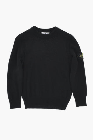 Virgin Wool-Blend Solid Crew-Neck Sweater