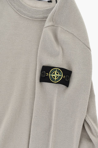 Rundhalspullover Aus Schurwolle Mit Logo-Patch