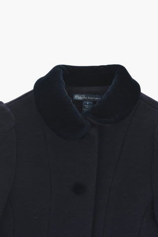 Wool Coat PRINCESS with Collar and Velour Buttons