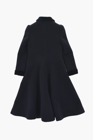 Wool Coat PRINCESS with Collar and Velour Buttons
