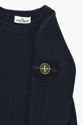 Rundhalspullover Aus Schurwollmischung Mit Logo-Patch