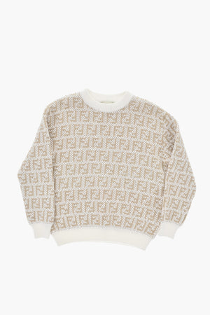Two-Tone Crewneck Sweater With All-Over Monogram