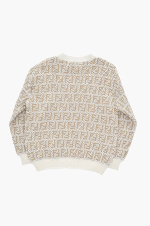 Two-Tone Crewneck Sweater With All-Over Monogram