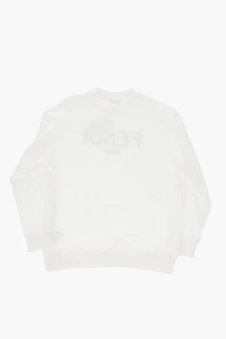 Lightweight Cotton Crewneck Sweatshirt With Embroidery