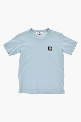 T-shirt Girocollo in Cotone con Patch Logo