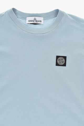 T-shirt Girocollo in Cotone con Patch Logo
