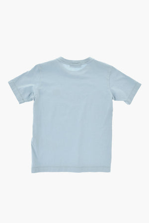 Baumwoll-T-Shirt mit Rundhalsausschnitt und Patch-Logo