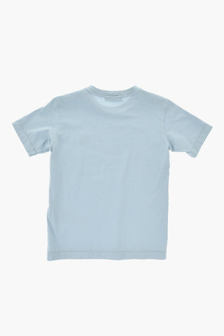 T-shirt Girocollo in Cotone con Patch Logo