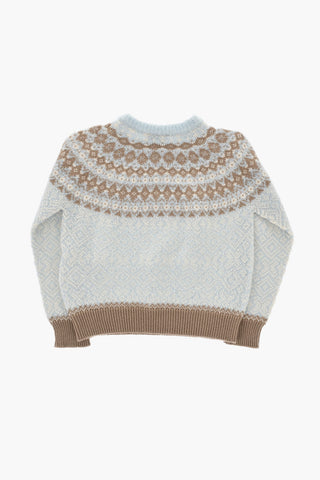 Virgin Wool Color Block Crewneck Sweater