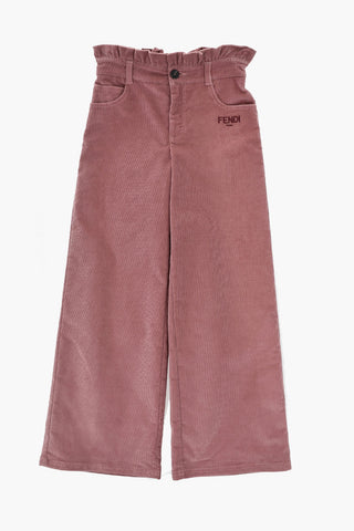 High-Waist Ribbed Velour Trousers