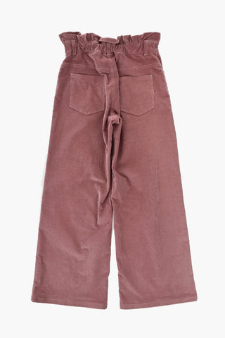 High-Waist Ribbed Velour Trousers