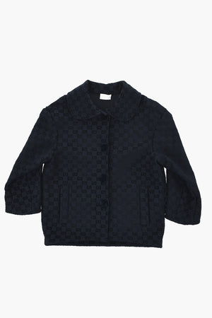 Ungefütterte Jacke mit Allover-Monogramm und bezogenen Knöpfen