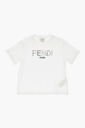 Cotton Crewneck T-Shirt with Front Print