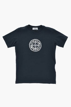 Baumwoll-T-Shirt mit Rundhalsausschnitt und geprägtem Logo