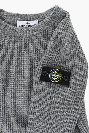 Rundhalspullover Aus Schurwollmischung Mit Logo-Patch