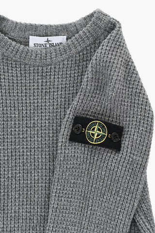 Rundhalspullover Aus Schurwollmischung Mit Logo-Patch