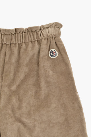Velours-Shorts mit Rippenstruktur und elastischem Bund