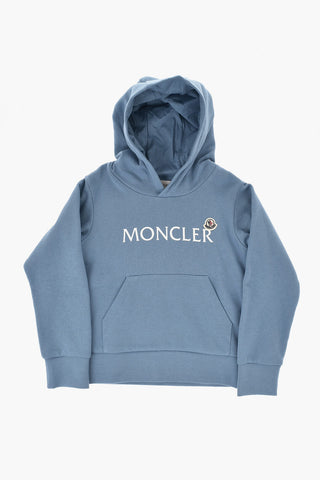 Cotton Fleece Hoodie with Contrast Logo